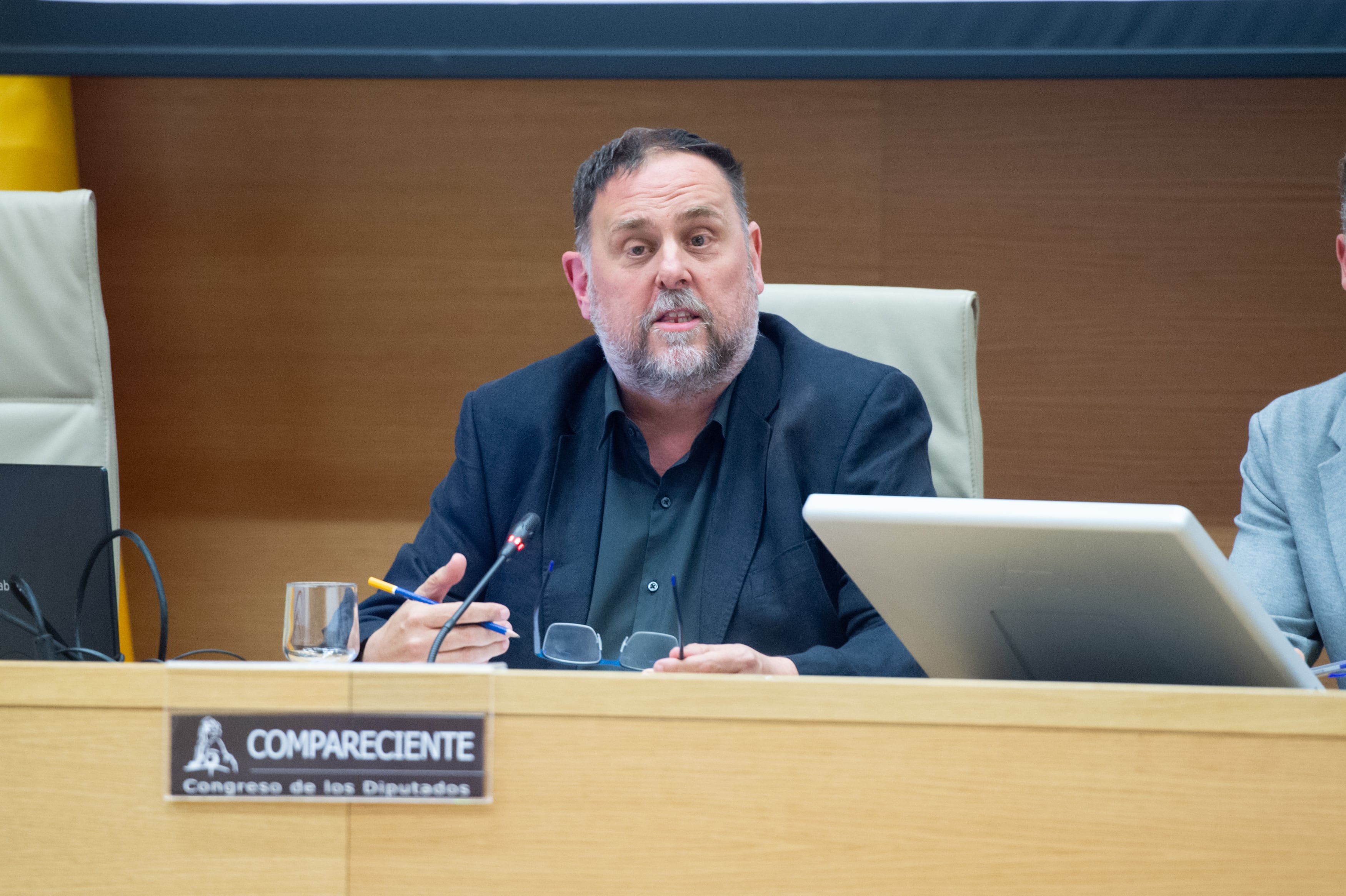 Oriol Junqueras, comparece en la Comisión de Investigación sobre la &#039;Operación Cataluña&#039;, en el Congreso de los Diputados, el 19 de mayo de 2025 en Madrid. Gustavo Valiente/Europa Press.