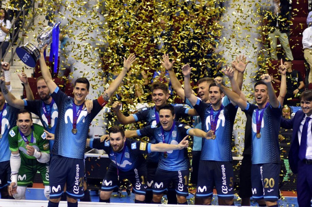 El Inter Movistar en la celebración de su 13ª Supercopa de España