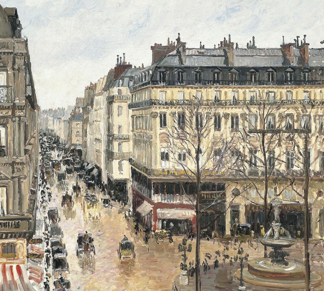 El cuadro de Pissarro &#039;Rue Saint-Honoré por la tarde. Efecto de lluvia&#039;.