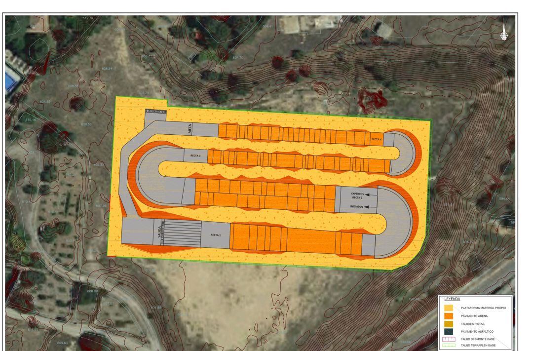 Plano del circuito BMX en Alcoy