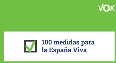 100 medidas urgentes de VOX para España