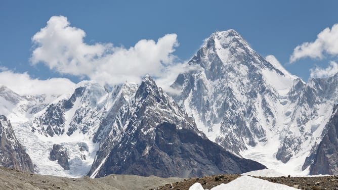 Vista general de las montañas que componen Gasherbrum en Pakistán