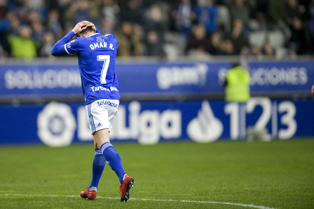 Ramos en un partido con el Oviedo