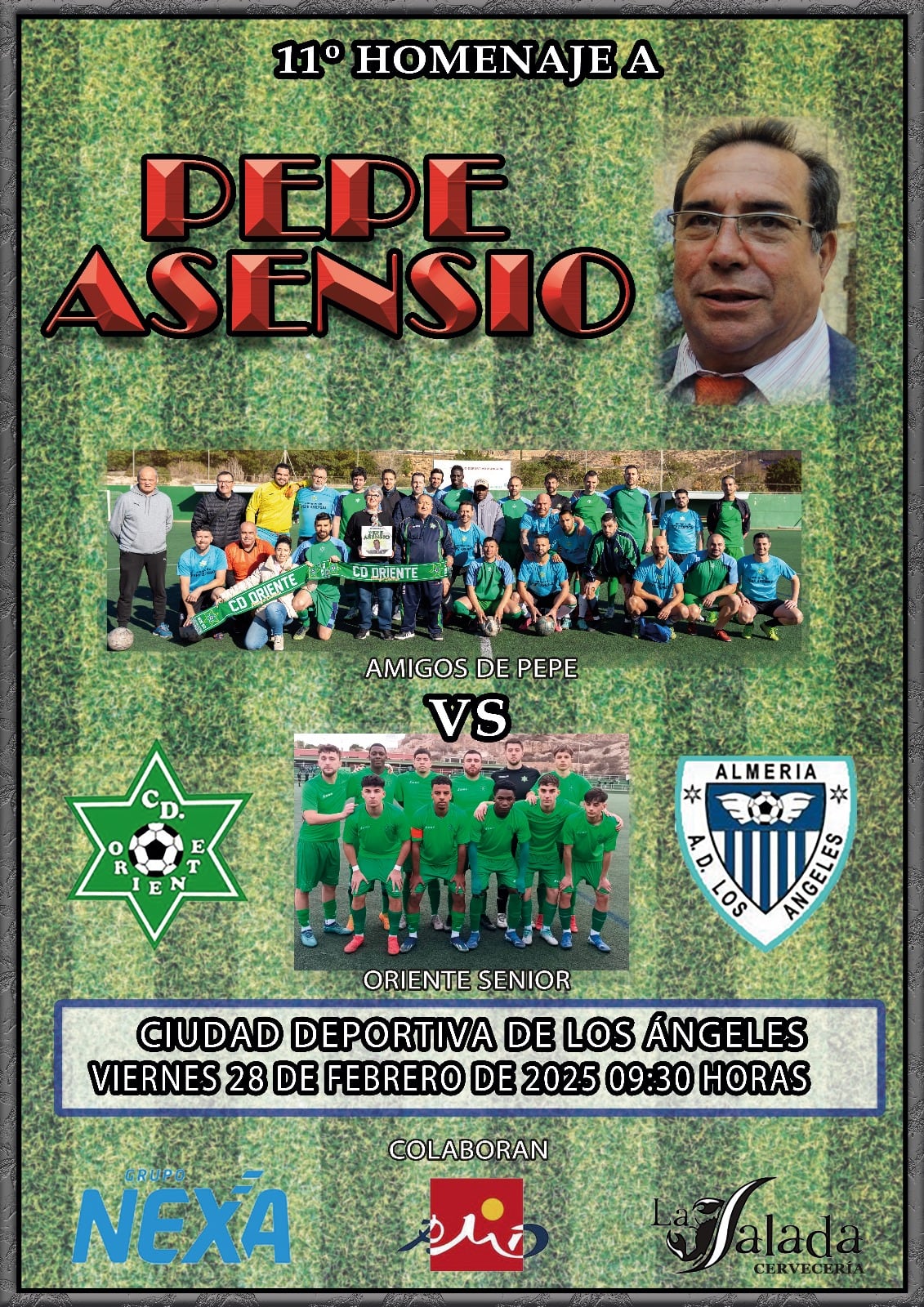 El cartel del memorial a un histórico del fútbol almeriense.