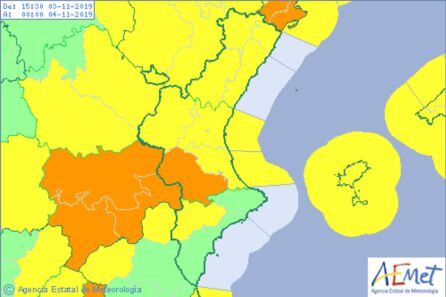 Avisos activos para este domingo en la Comunitat Valenciana