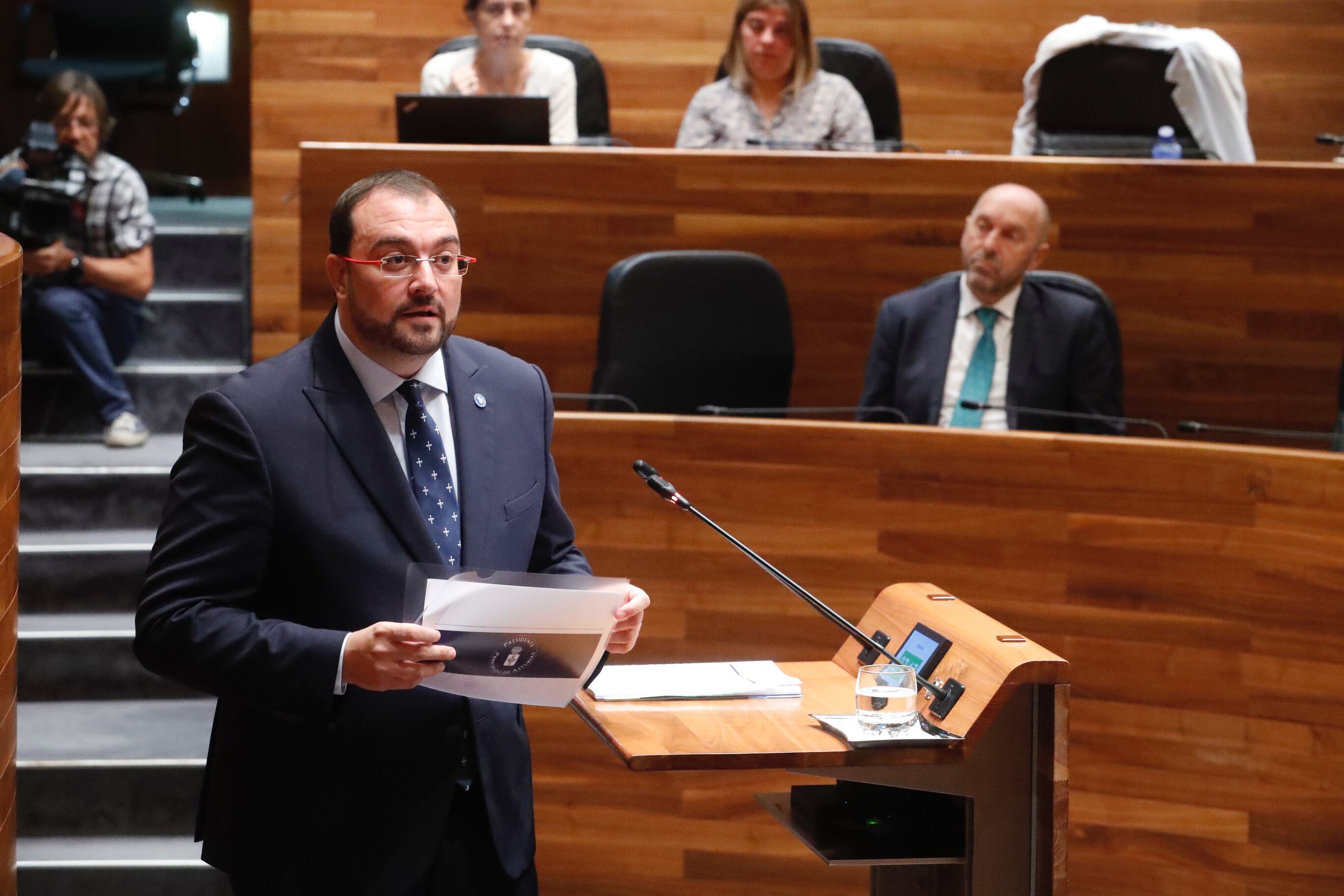 Adrián Barbón, presidente del Principado, durante la segunda jornada del Debate de Orientación Política.