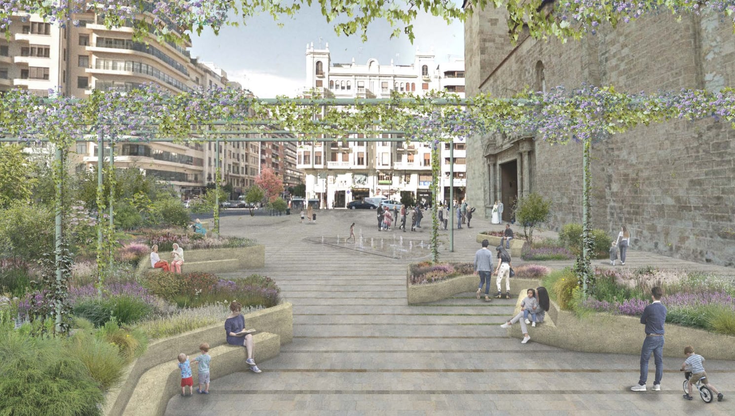 Recreación de la nueva plaza de San Agustín de València