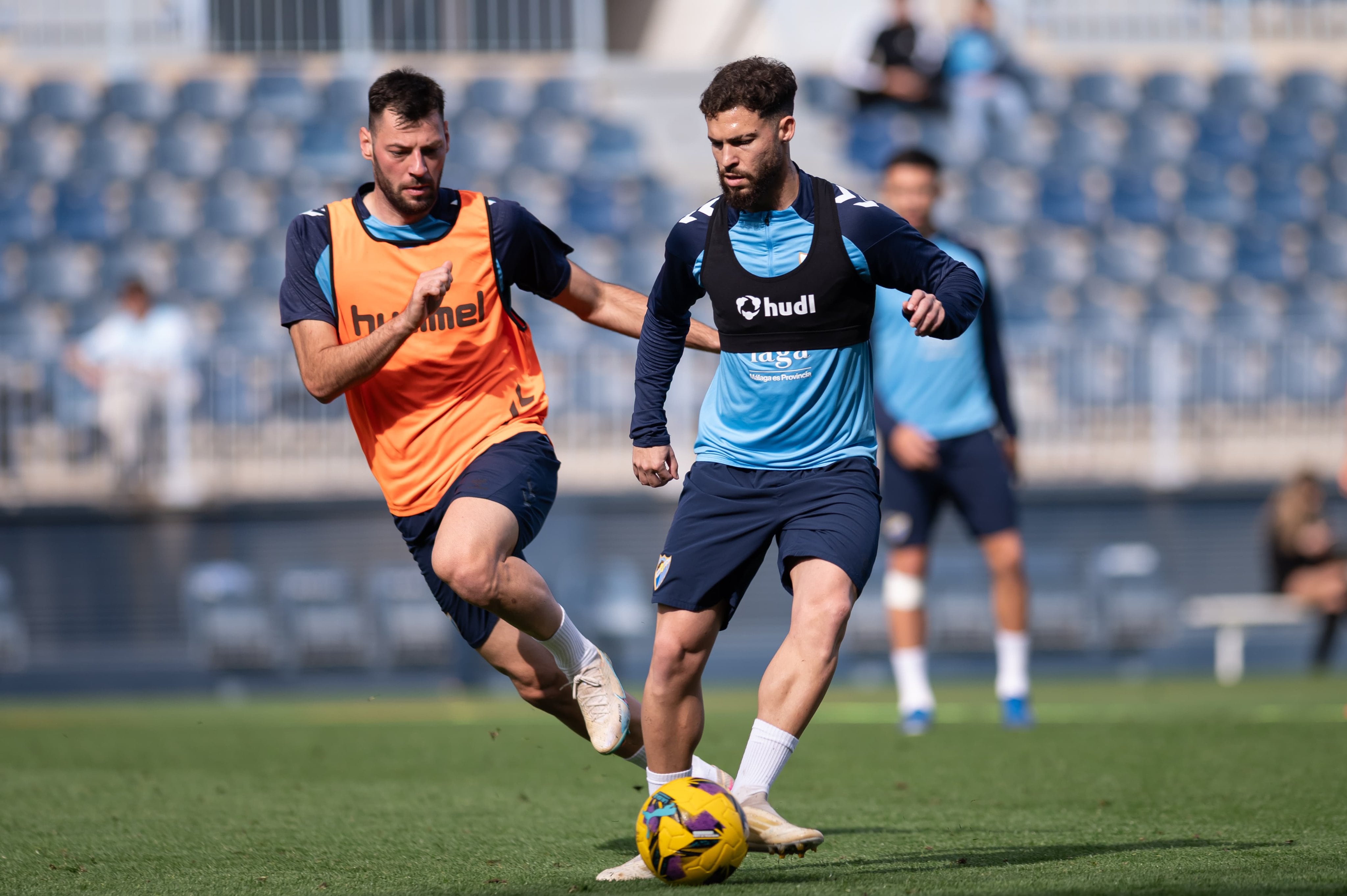 Dani Sánchez, durante un entrenamiento del Málaga