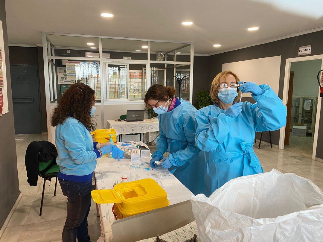 Un punto de vacunación contra el COVID.