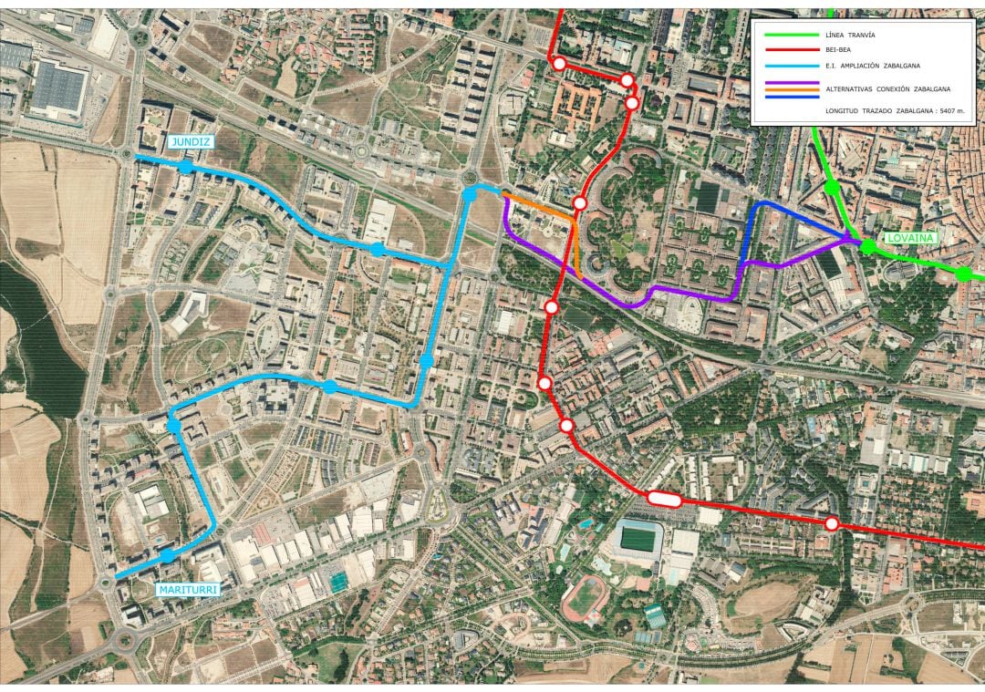 Mapa del trazado presentado por el Gobierno vasco