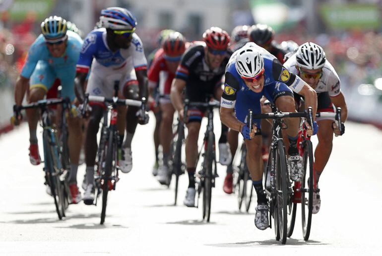 Gianni Meersman, en el esprint final de la quinta etapa de la Vuelta Ciclista