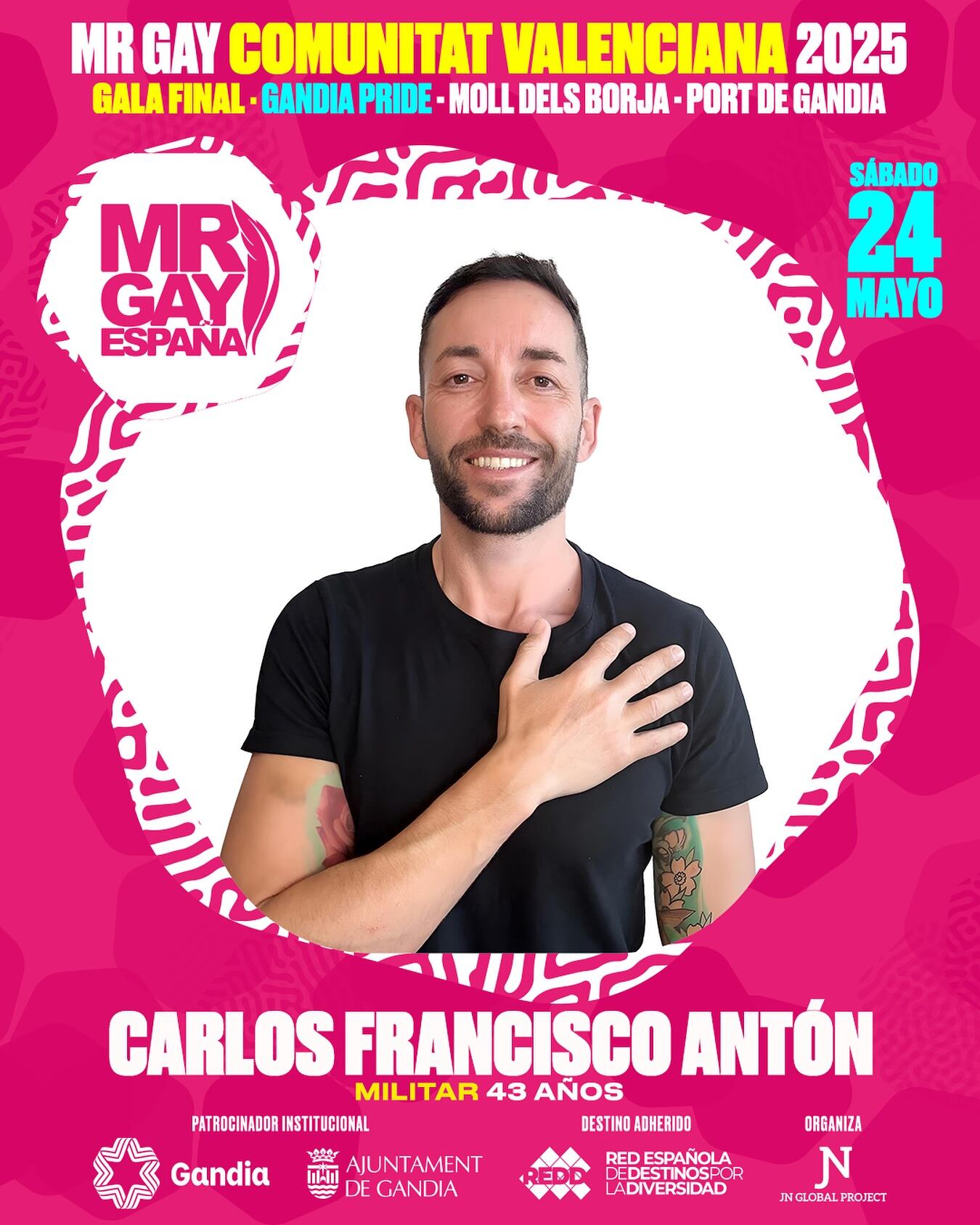 Carlos Francisco, finalista del certamen Mr. Gay Comunidad Valenciana