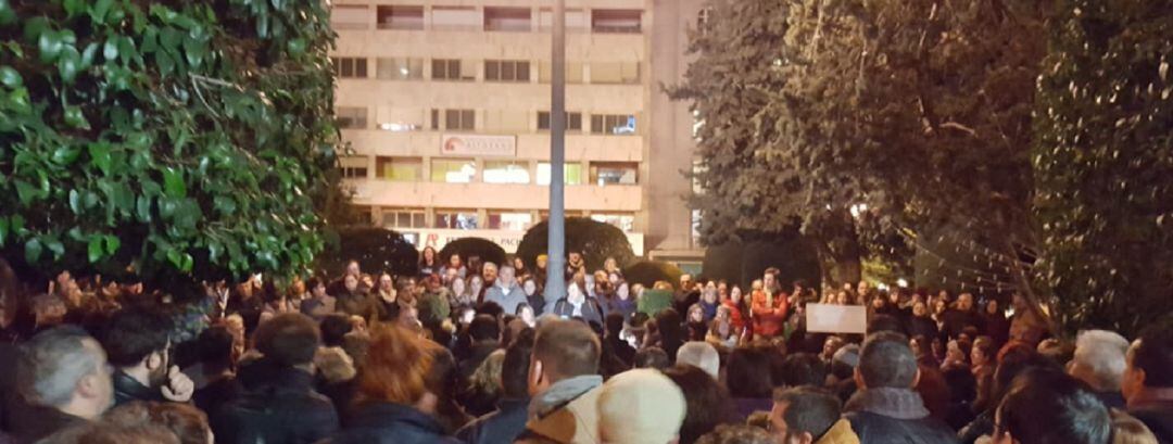 Imagen de la protesta en el Altozano