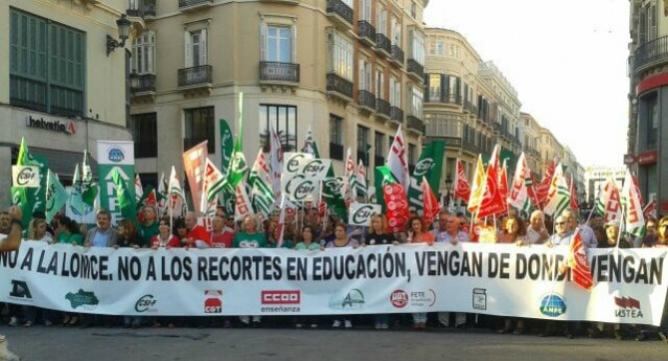 Última manifestación estudiantil en Málaga