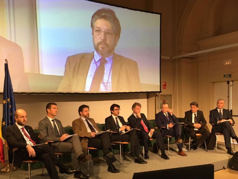 El director de la APBA, José Luís Hormaechea, durante su intervención en el Foro Mundial de Ciudades y Plataformas Logísticas.