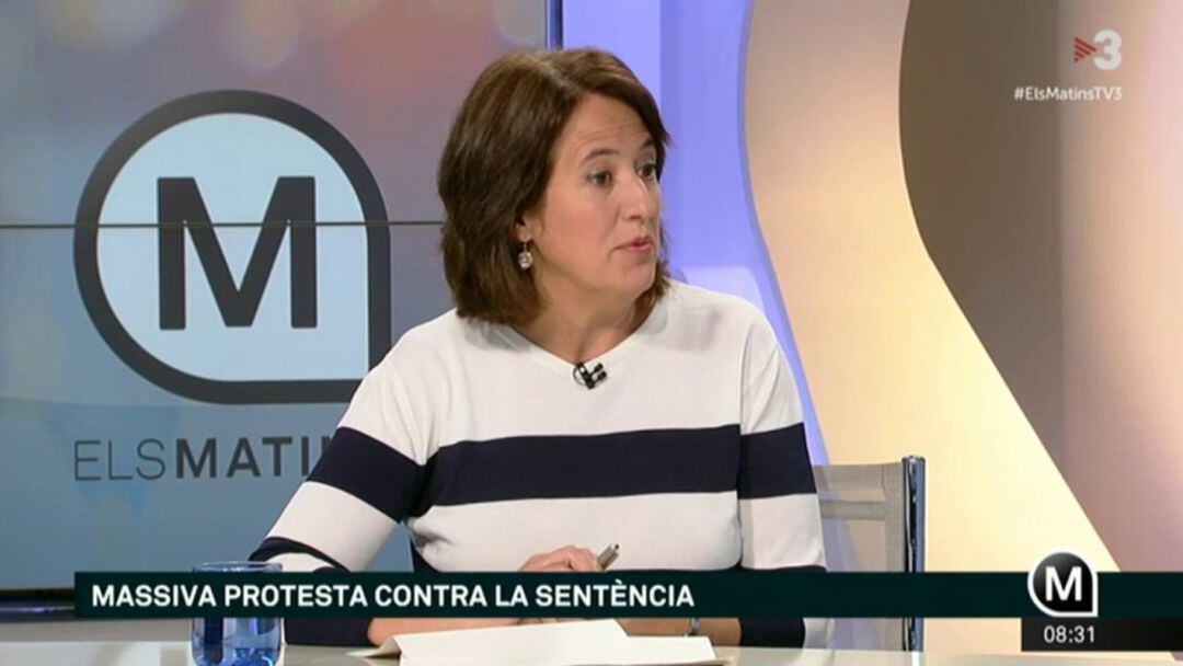 La presidenta de la ANC, Elisenda Paluzie, durante su polémica entrevista en TV3