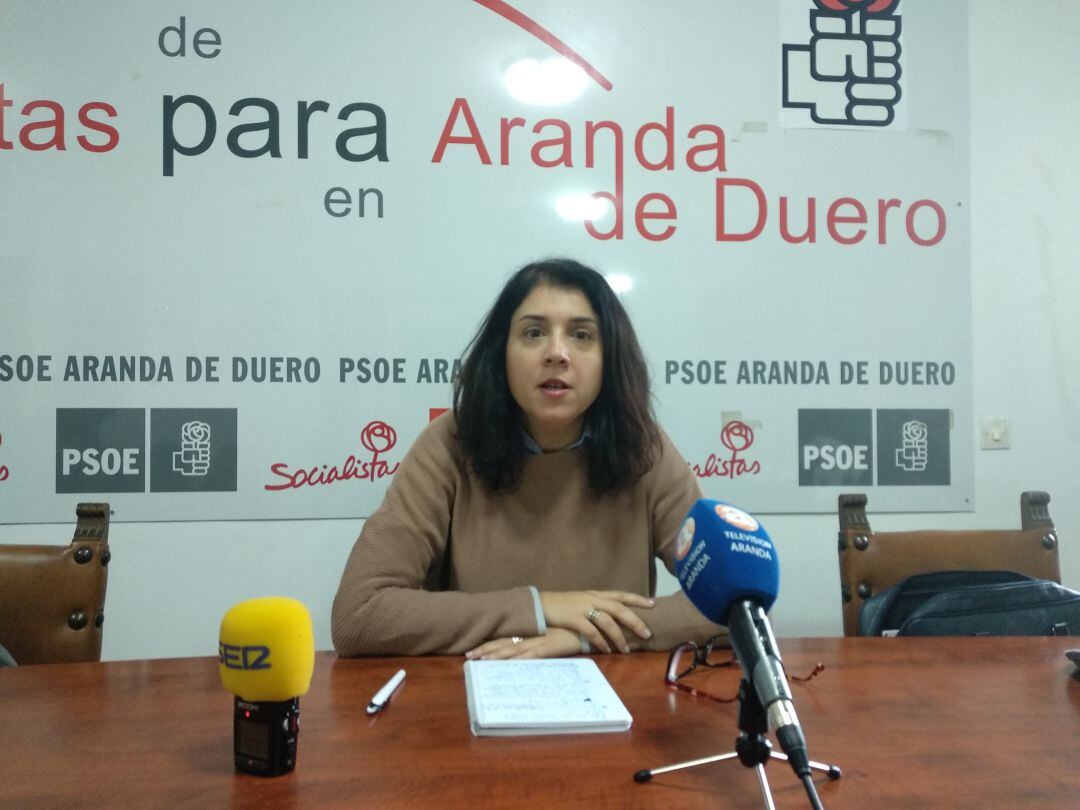 Mar Alcalde, portavoz del grupo municipal socialista en el ayuntamiento de Aranda de Duero