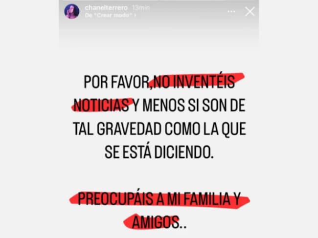 Chanel desmiente haber sido víctima de un intento de agresión.