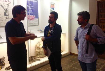 El director de la Filmoteca de Andalucía, Pablo García Casado, el documentalista Pedro Álvarez y Alberto Rodríguez.