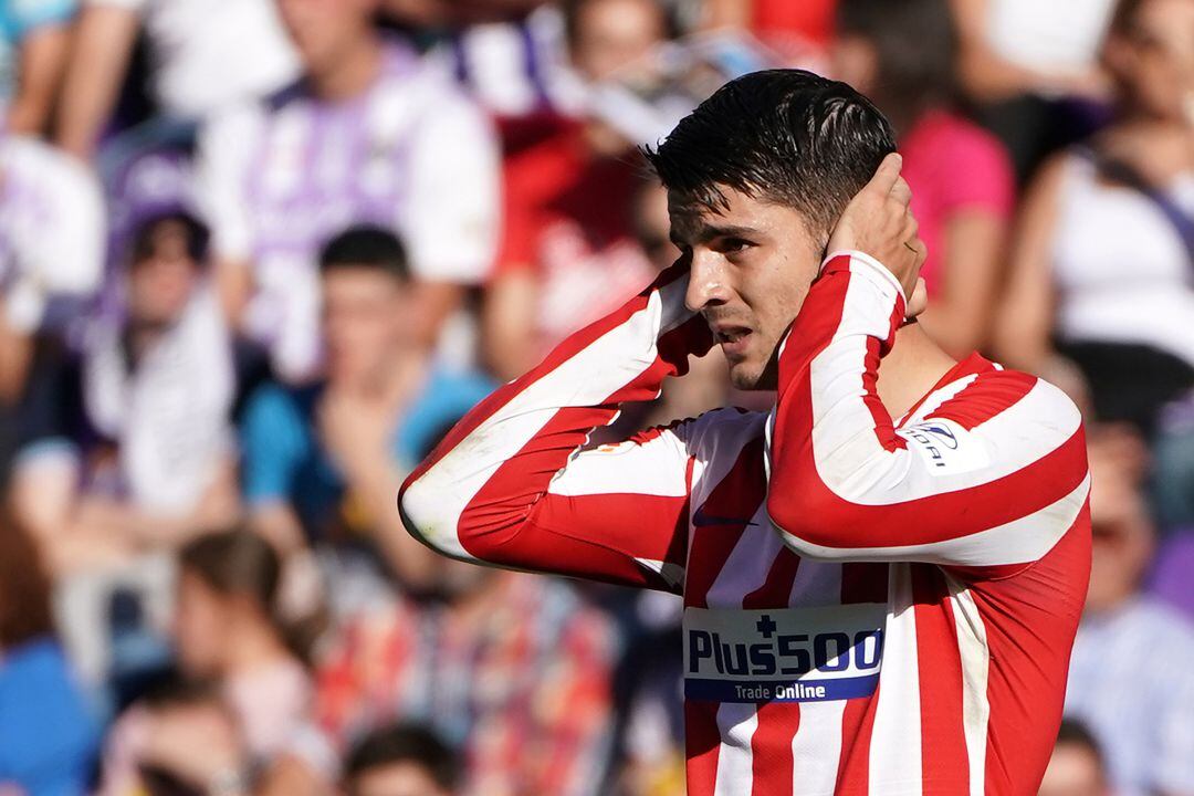 Álvaro Morata se lamenta en el estadio José Zorrilla