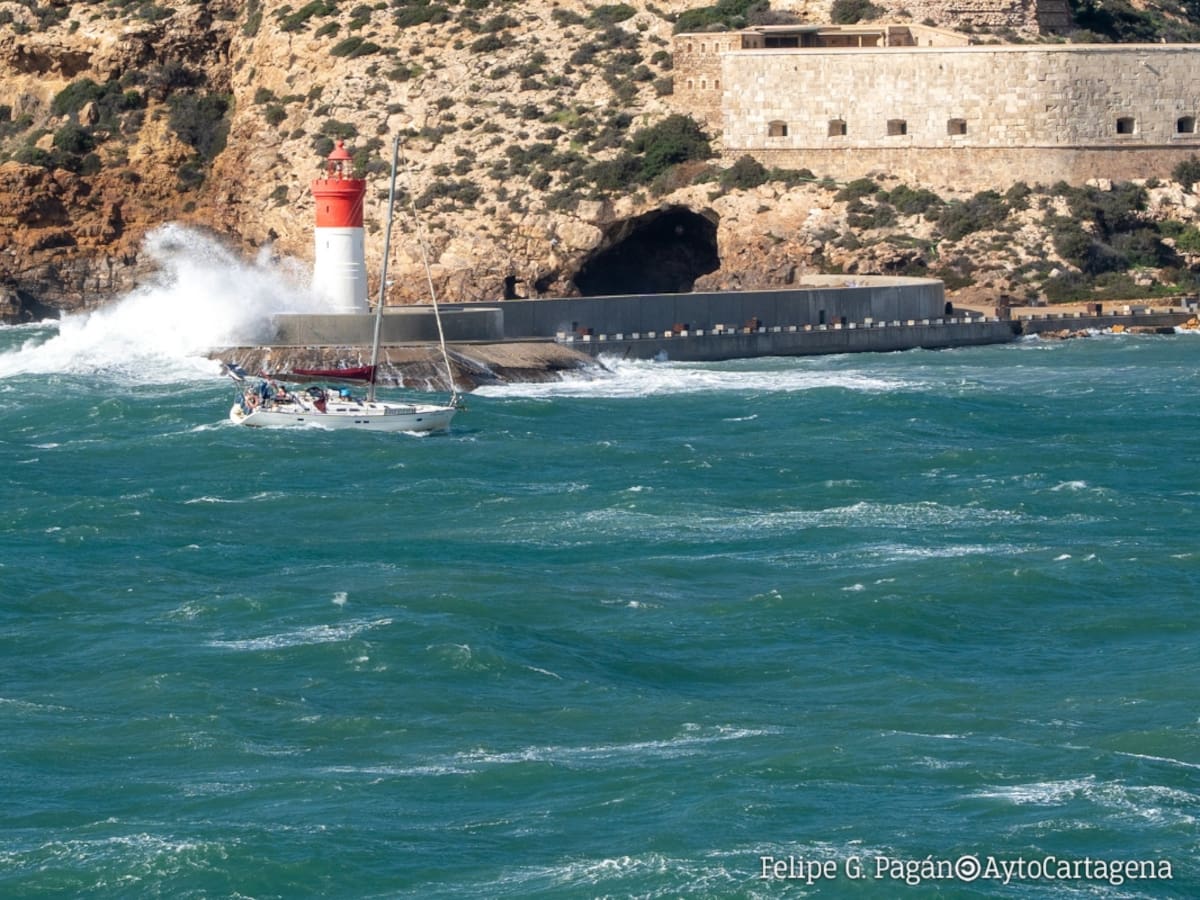 Aviso amarillo por fenómenos costeros este miércoles y jueves en Cartagena y litoral