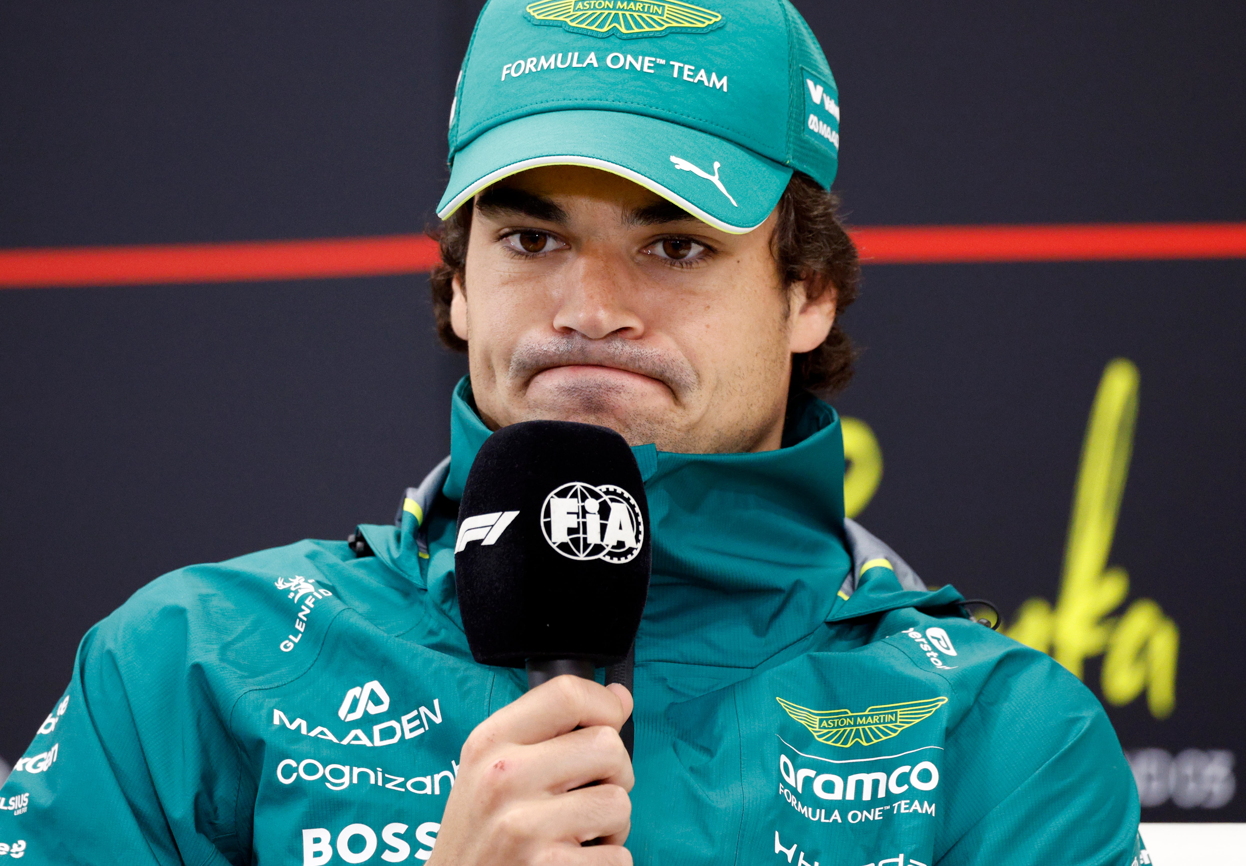 Lance Stroll, piloto de Aston Martin, responde a la prensa antes del GP de Japón