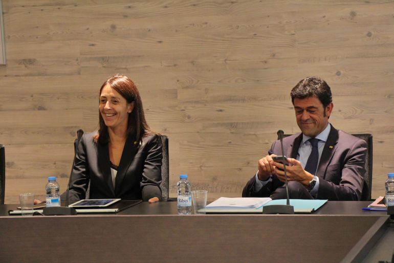 Els cònsols d'Ordino durant la sessió de comú d'avui.