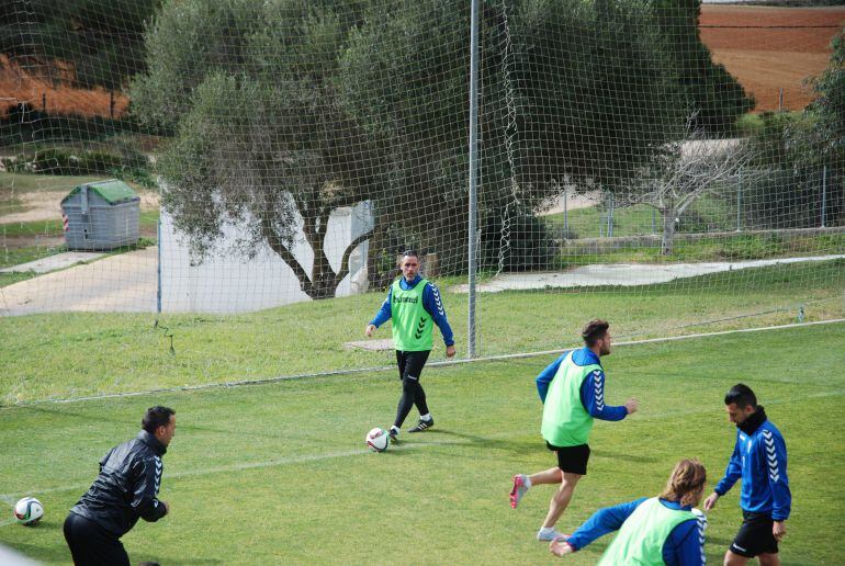 Abel Gómez durante un entrenamiento