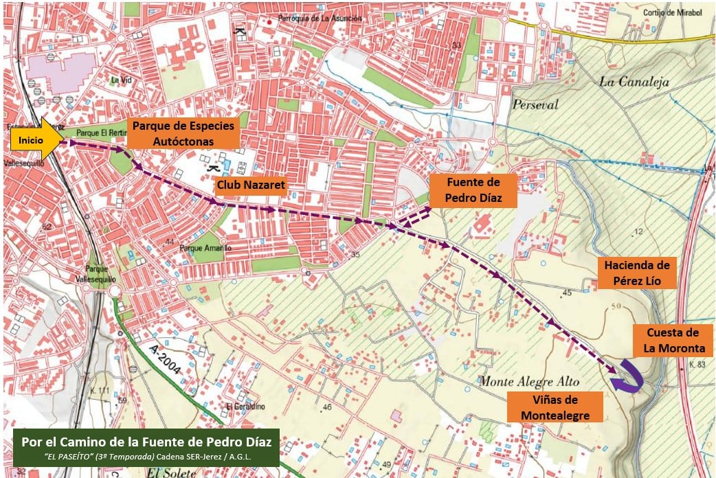 Recorrido por el camino de la Fuente de Pedro Díaz en Jerez