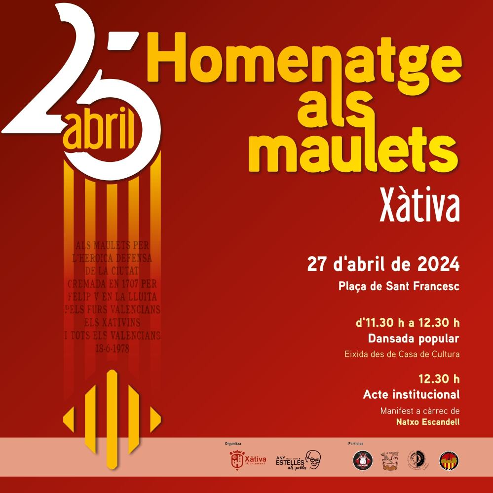 Cartel de los actos de homenaje a los maulets