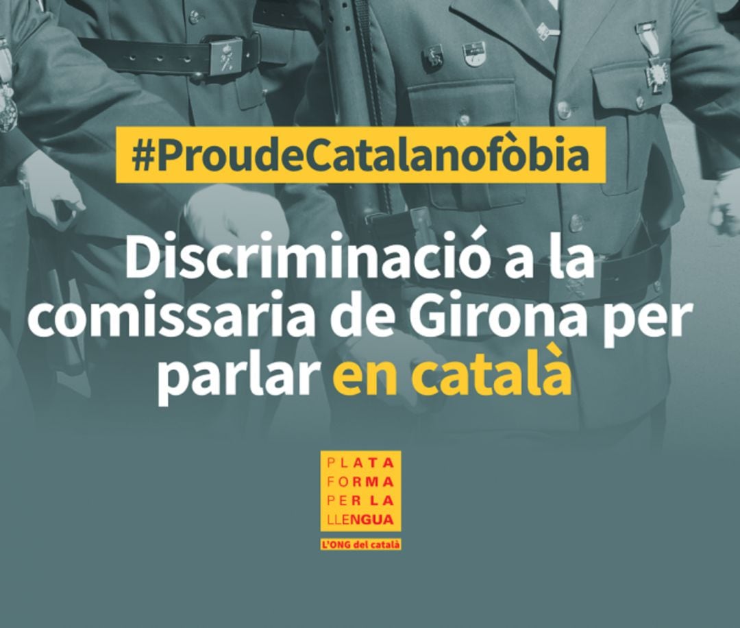 Imatge de la campanya #proucatalanofòbia impulsada per la Plataforma per la Llengua.