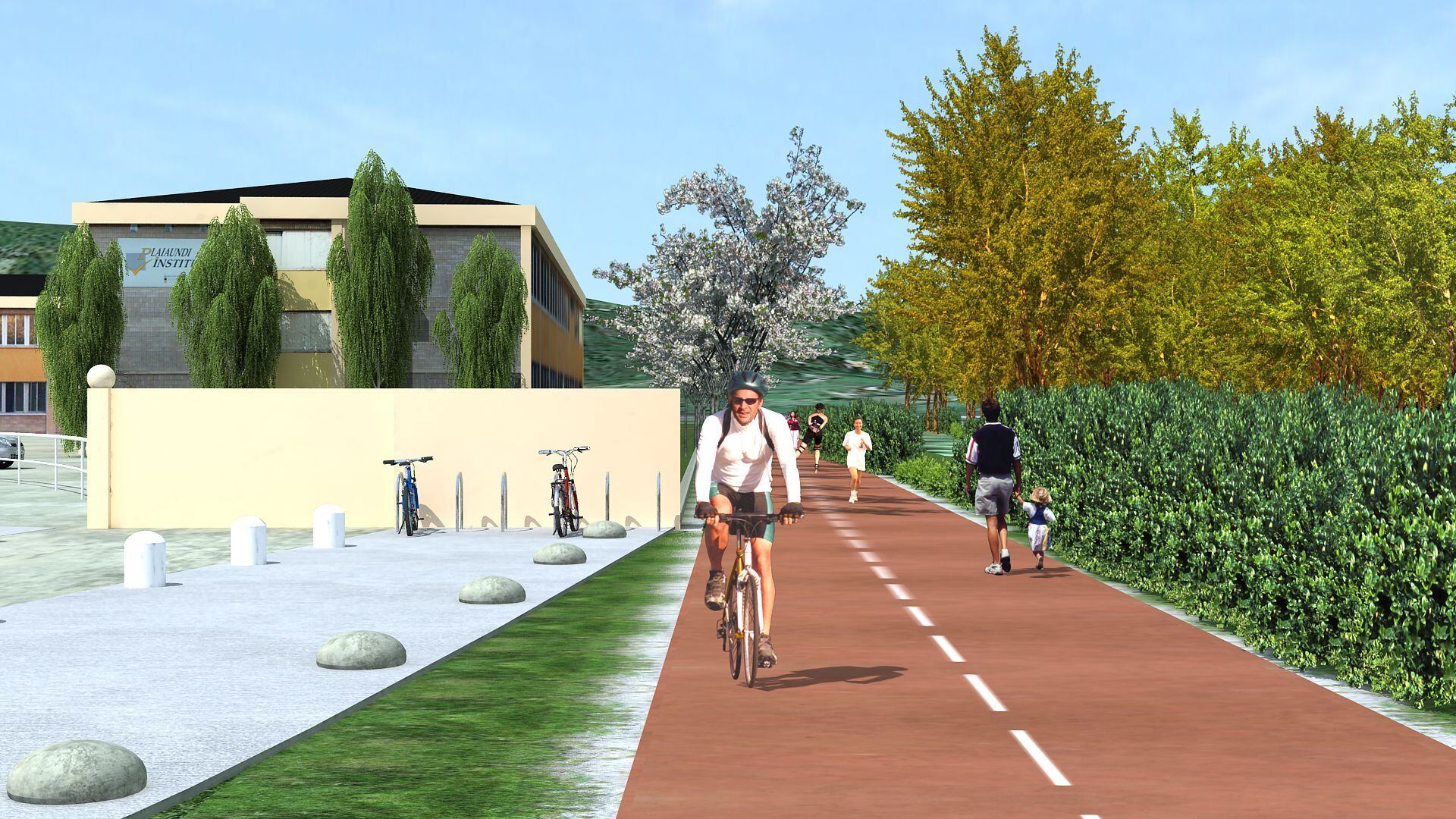 Infografía de la conexión peatonal y ciclista que se proyecta en Plaiaundi