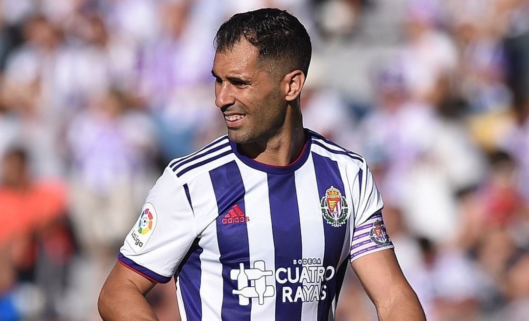 Javi Moyano, durante un partido con el Real Valladolid