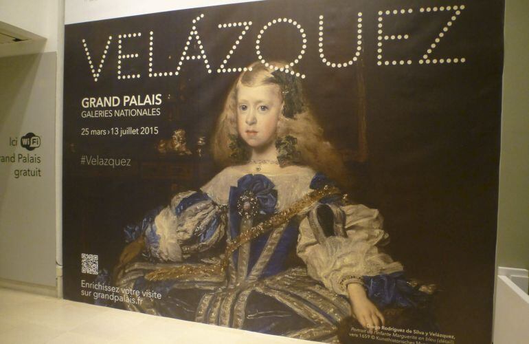 Vista del cartel de la exposición sobre Velázquez.