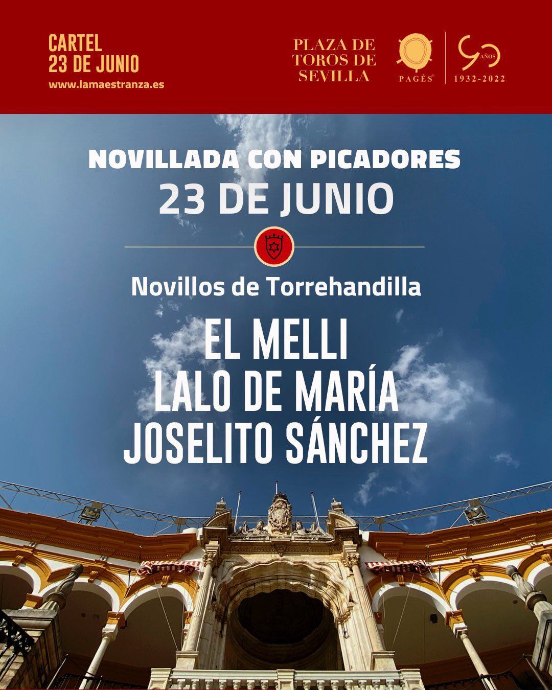 Cartel del jueves 23 de junio en la Real Maestranza de Sevilla