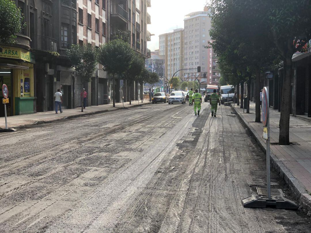 Obras en la Avenida Manuel Llaneza