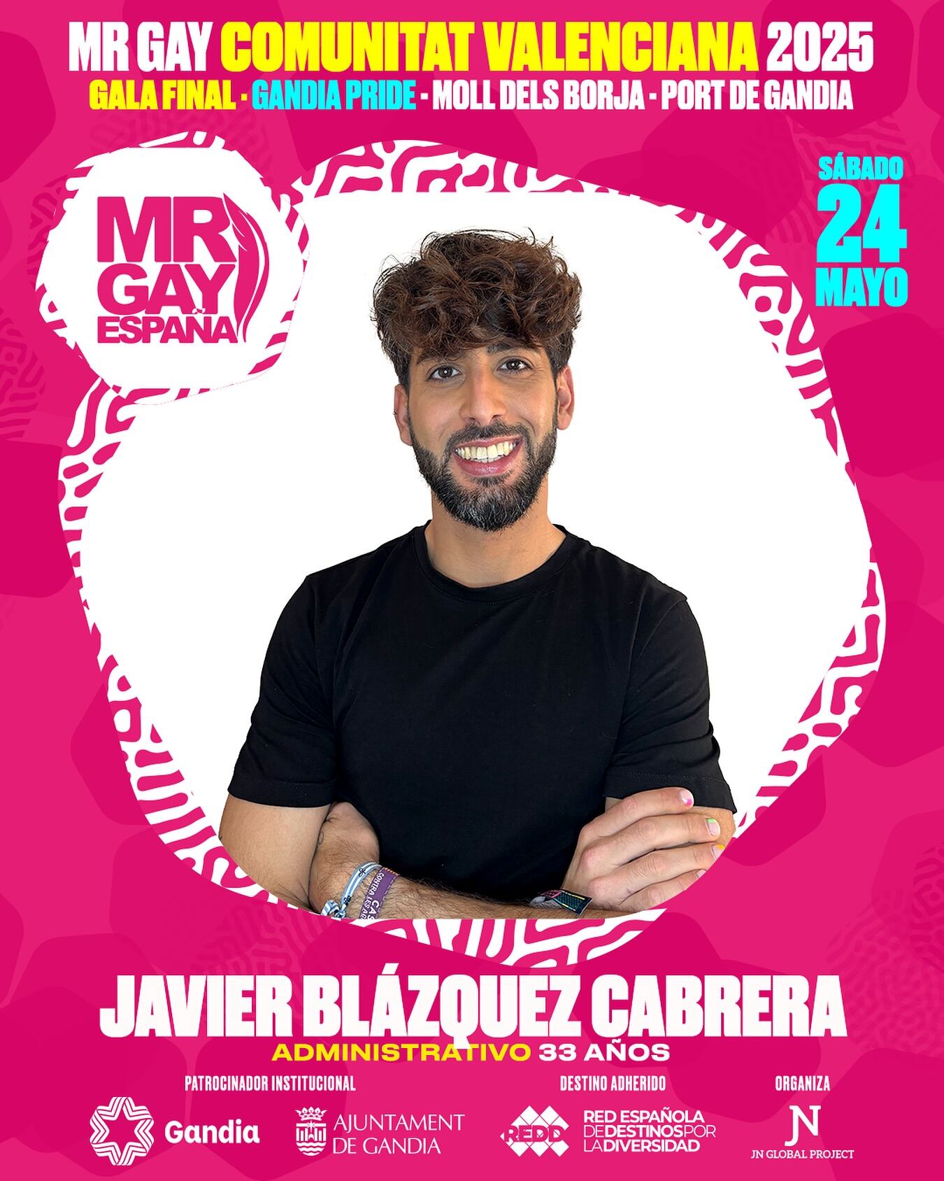 Javier Blázquez, finalista del certamen Mr. Gay Comunidad Valenciana