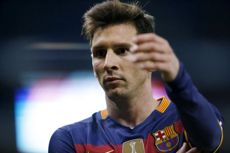 Messi, durante un partido con el Barça