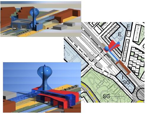 Infografía de cómo sería la nueva estación de Palencia según el informe del PP