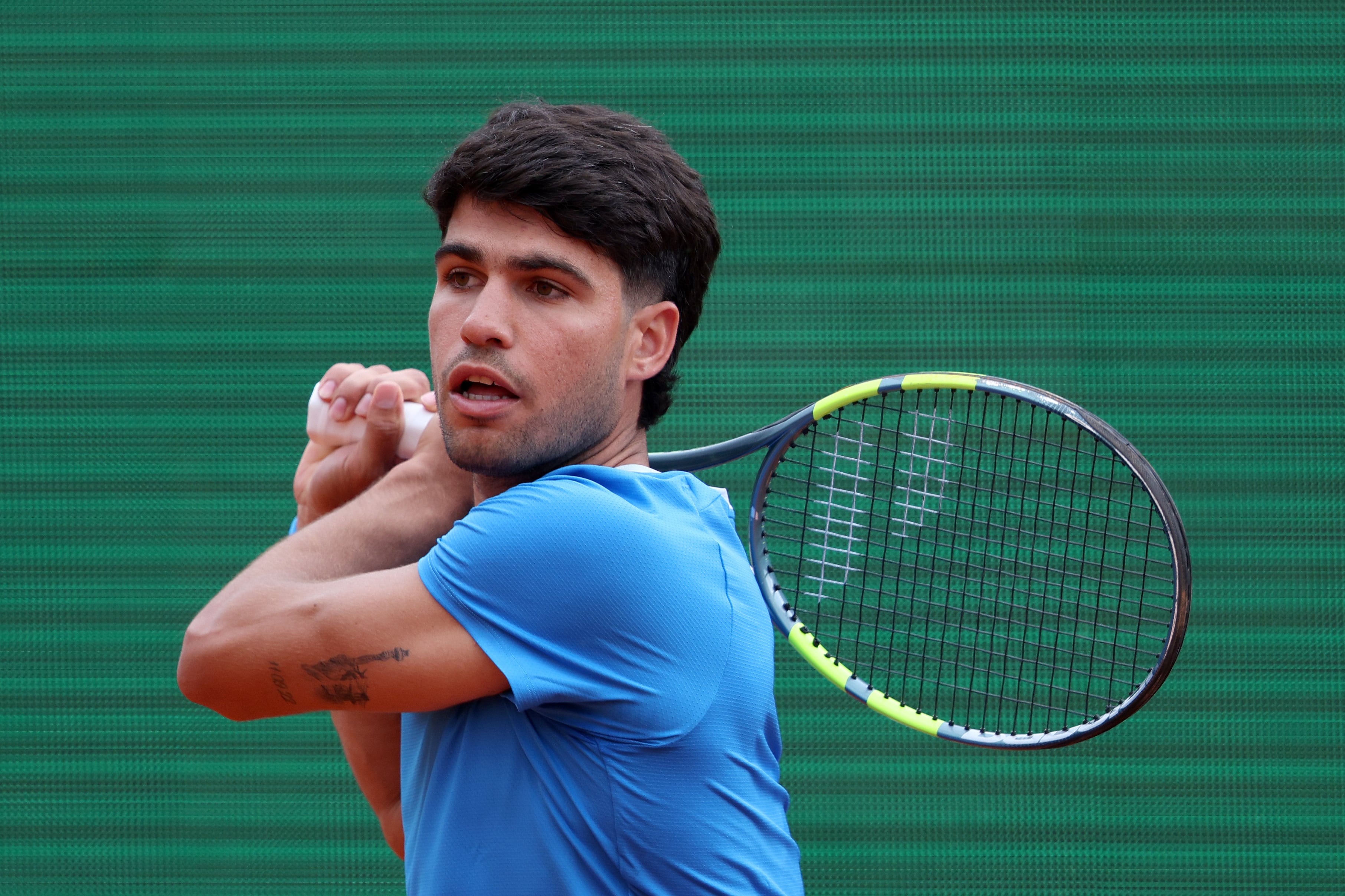 Carlos Alcaraz, durante su debut en el Masters 1.000 de Montecarlo