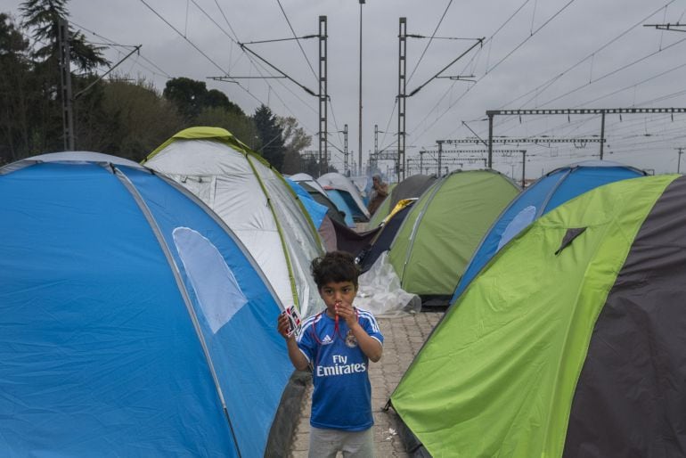 Un niño refugiado en uno de los campos de Save the Children 