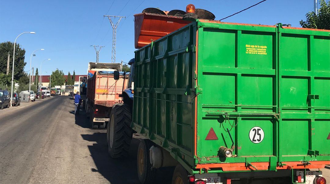 Foto de archivo de remolques durante la pasada vendimia en Valdepeñas (Ciudad Real) 