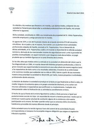 El comunicado de Pilar de Borbón.