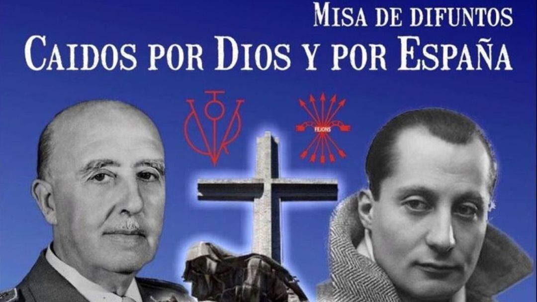 Imagen que circulaba por las redes para convocar a la misa en la Concatedral de San Nicolás &quot;por Franco y el 20-N&quot;.