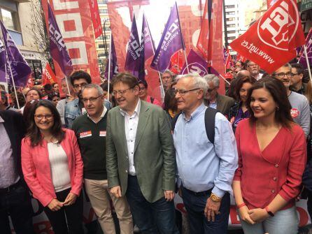 Mónica Oltra, Ximo Puig, Joan Ribó y Sandra Gómez