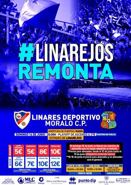 Cartel del partido Linares-Moralo, 16 junio 2019