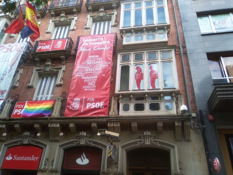 Sede del PSN en el Paseo de Sarasate, en Pamplona