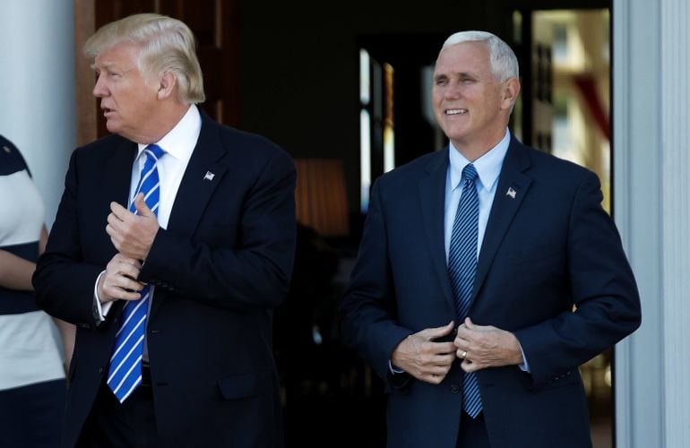 El presidente electo de EEUU, Donald Trump, y el vicepresidente electo, Mike Pence. 