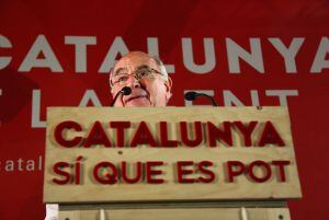 Lluís Rabell, en el cierre de campaña de Catalunya Sí que es Pot