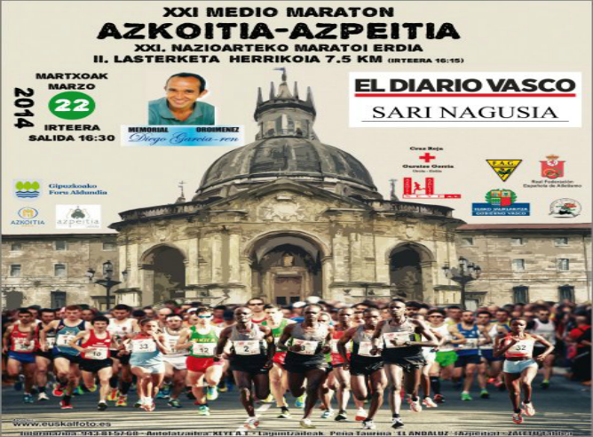 Cartel anunciador de la media maratón Azkoitia - Azpeitia